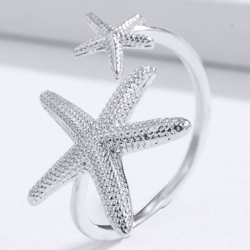Silver Starfish Ring